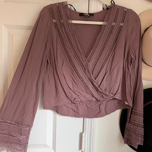 Cropped dusty rose rose blouse